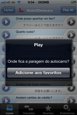 iSayHello dicionário de viagem App